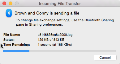 OS X receiving files