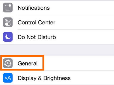 General option on Settings