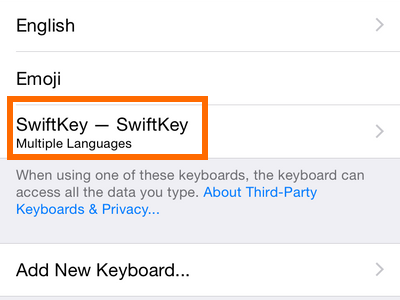 Swiftkey on keyboard list