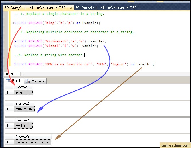 sql server replace function example 1-3