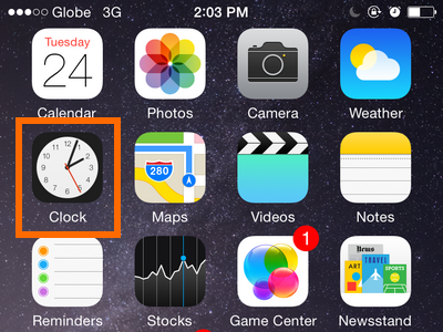 clock app on iphone