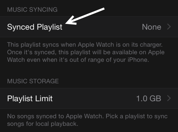 Sync music to Apple Watch