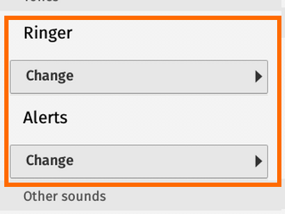 Firefox OS - Settings - Sounds - Ringer and Alert Sounds