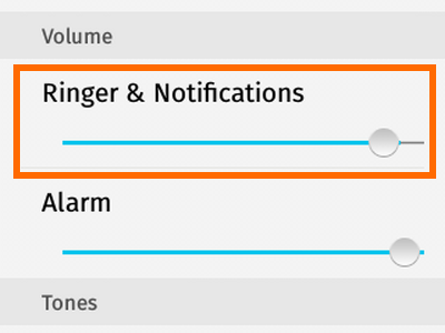 Firefox OS - Settings - Sounds - Ringer and Notifications