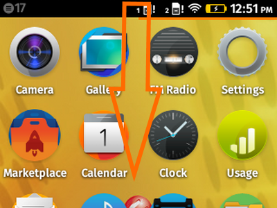 Firefox OS - Home - Pulldown Notifications