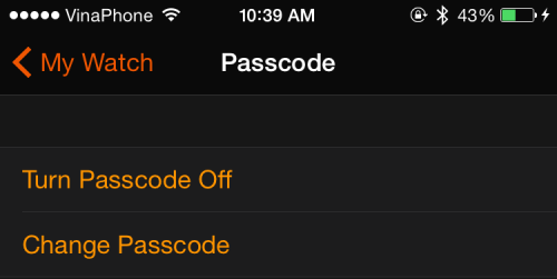 Turn off or change Apple Watch passcode