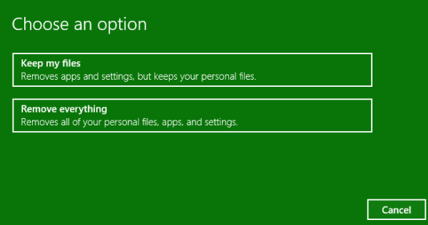 Reset Windows 10 step 1