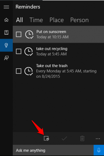 Cortana Delete Reminders