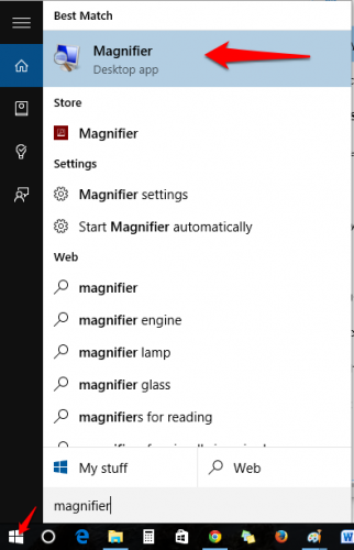 Windows 10  Magnifier