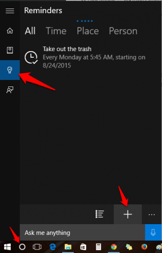 Cortana reminders