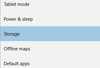 Windows 10 Storage Settings