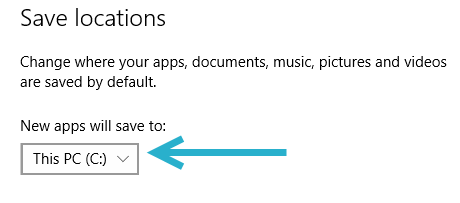 Windows 10 default app installation location