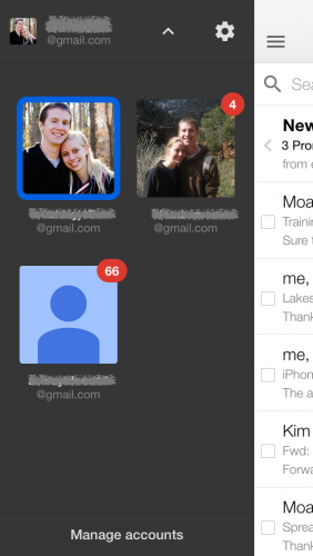 iPhone Gmail multiple accounts