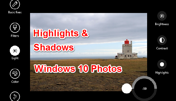 How to Adjust Highlights & Shadows in Windows 10 Photos