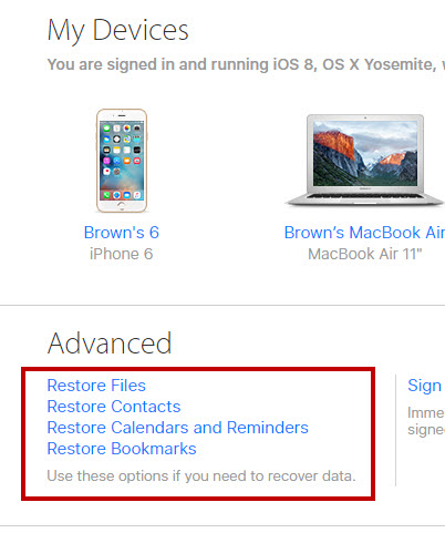 recover deleted iCloud files contacts calendars reminders bookmarks