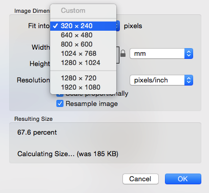 Mac Preview resize to set ratio