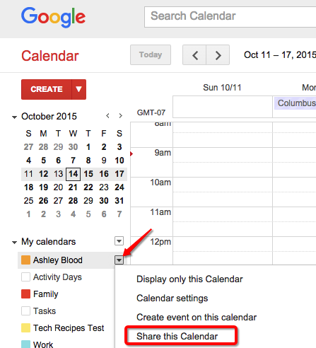 Google Calendar Share 