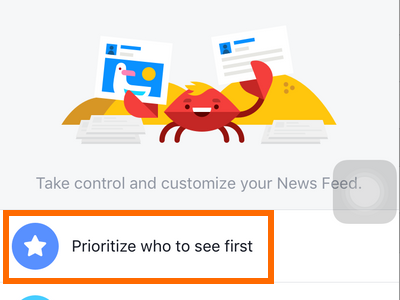 iphone - Facebook - More - Settings - News Feeds Preferences - Prioritize Who to See first