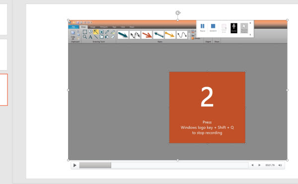 insert screen recording to PowerPoint
