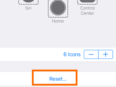 iPhone - Settings - General - Accessibility - Assistive Touch option - Reset