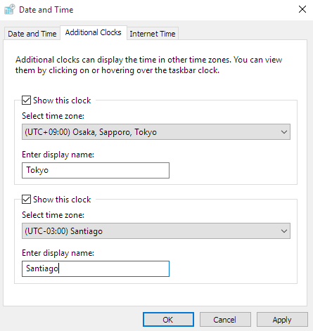 Windows 10 add clock