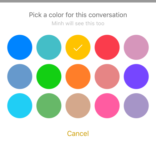 Facebook messenger customize color