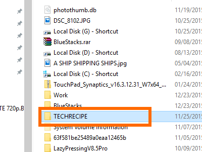 New created Folder can be seen on the drive