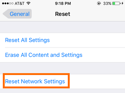 iphone - settings - general - reset - reset network settings
