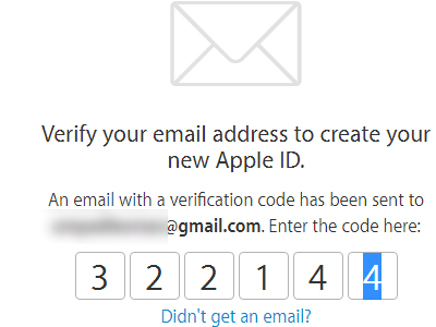 Create your Apple ID - confirm registration