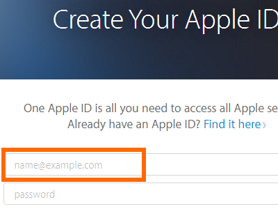 Create your Apple ID - name