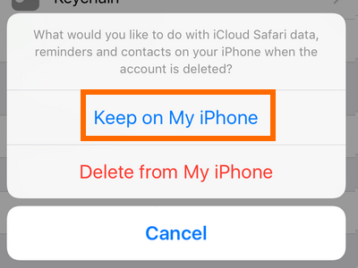 Settings - iCloud - Keep on My iphone