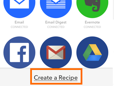 iPhone IFTTT - Recipe Icon - Add Recipe - Create Recipe