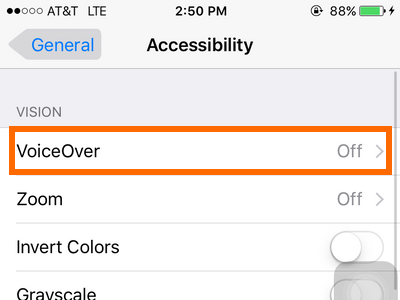 iphone - settings - general - accessibility - voice over