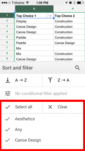 Apply Filter in Google Sheets