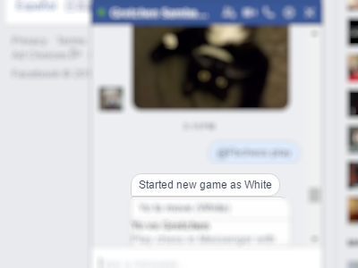 Facebook - Messenger - Conversation - play Command - Start new game