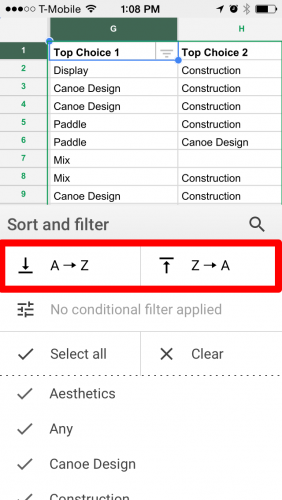 Filter in Google Sheets A to Z