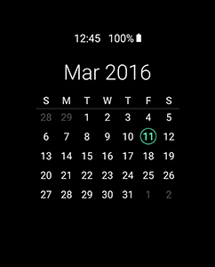 Samsung Galaxy S7 - Always On Display - screen timeout - calendar view