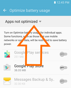 Samsung S7 - Settings - System - Battery - More - Optimize Battery - Scroll up