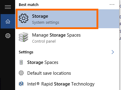 Windows Search - Storage - System Storage