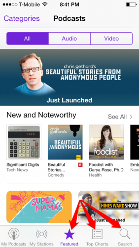 find podcasts on iphone