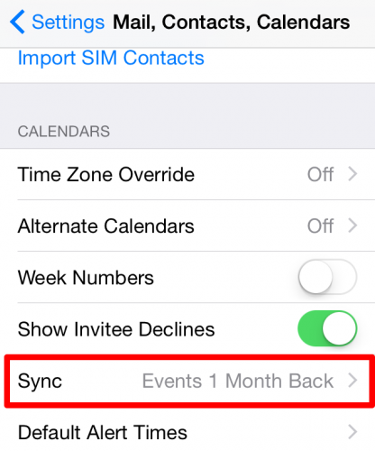 iPhone Calendar sync