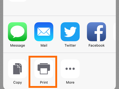 iPhone - Notes - Share button - Print