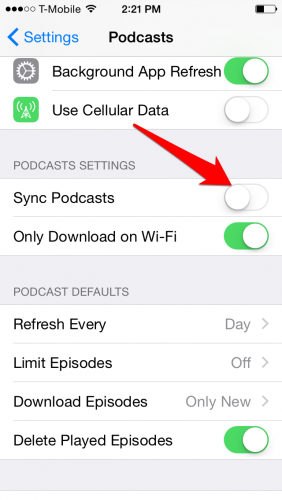 iPhone Stop Syncing Podcasts
