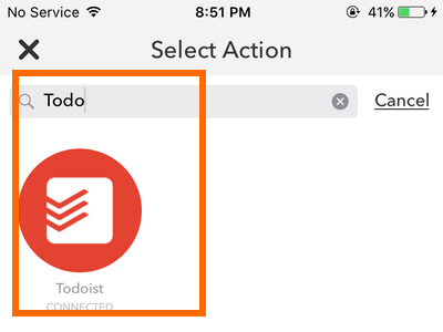 iphone IF action - Todoist