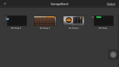 GarageBand - Smart Strings - Drop down box - My Music list