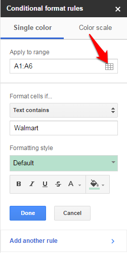Google Sheets Apply Conditional Formatting