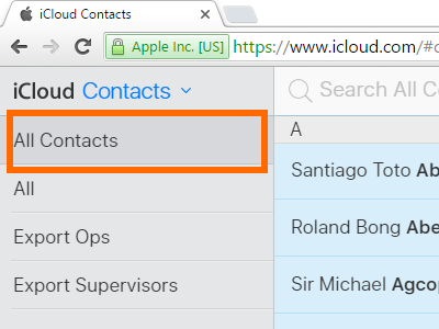 icloud all contacts