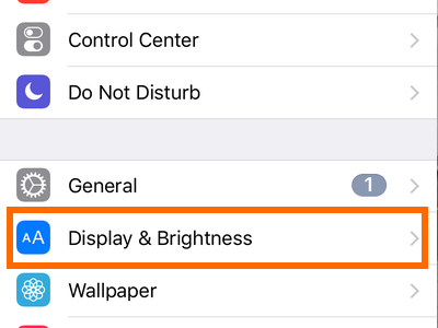 iphone settings display and brightness
