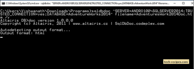 db_doc_sql_server_documentation_generator_windows_auth