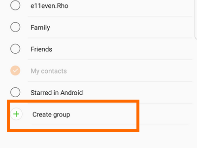Android S7 Create Contact Group